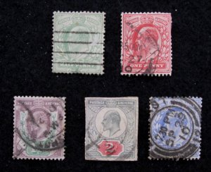 GREAT BRITAIN - SCOTT# 127-131 - USED - CAT VAL $67.00