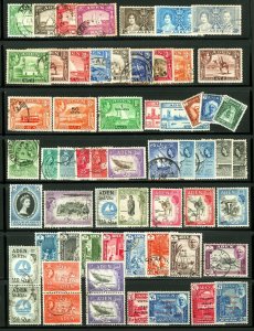 Aden, Seiyun, Shihr & Mukalla 1937-1955 Assorted Mint & Used 57 Items