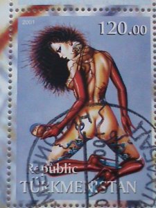 TAJIKISTAN STAMP: THE ART OF OLIVIA  CTO- MNH S/S #2. MOST DEMAND. VERY RARE