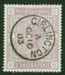 SG 175 2/6 lilac on blued paper. Very fine used with a Girlington, Oct 10th...