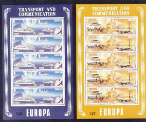 Gibraltar 525a-27a (524-27) MNH Transport & Communications Mini Sheets of 10ea