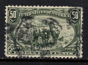 SCOTT 291 1898 50 CENT TRANS MISSISSIPPI EXPOSITION ISSUE USED VF CAT $175!