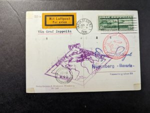 1930 USA Airmail FFC Graf Zeppelin LZ 127 Cover Varick NY to Nuremburg Germany