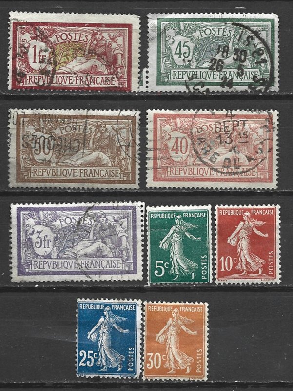 COLLECTION LOT 7543 FRANCE 9 MH/USED STAMPS 1925+ CV+$32