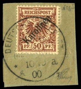 German Colonies, Caroline Islands #6a (Mi. 6I) Cat€800, 1899 50pf red brown...