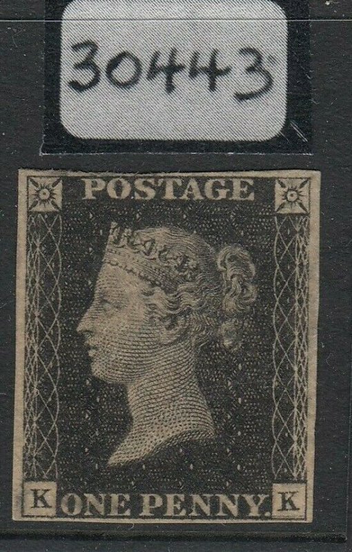 SG 2 1d black plate eleven lettered KK. A very fine example with crisp...