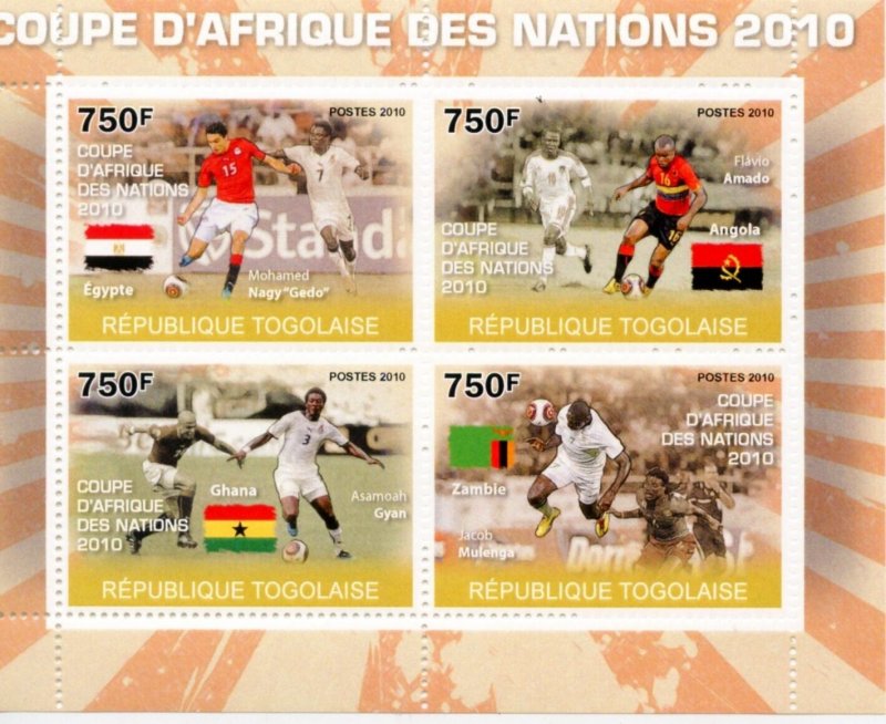 SAO TOME AFRICAN CUP SOCCER SHEET & SOUVENIR SHEET  MINT NH