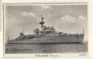 WW2: German Naval Feldpost: KMS Brummer B/W Photo Postcard (54787)