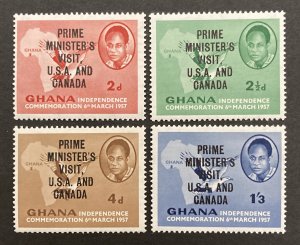 Ghana 1958 #28-31, P.M. Nkrumah Visit To U.S., MNH.