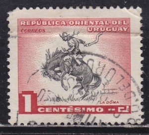 Uruguay 606 Gaucho Breaking In A Horse 1954