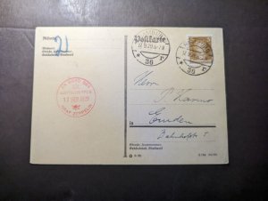 1929 Germany LZ 127 Graf Zeppelin Postcard Cover Hamburg to Emden Germany