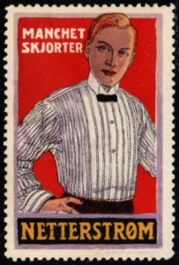 Vintage Denmark Poster Stamp Netterstrom Cuff Shirts