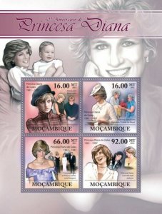 Mozambique 2011 MNH - Princess Diana. Michel: 4514-4517,  Scott: 2237