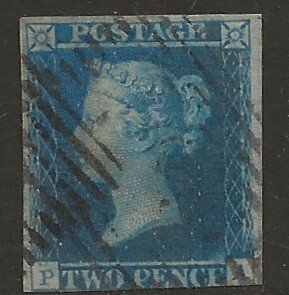 GB 4  2 pence  used  3 margin