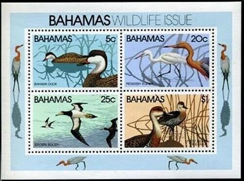 HERRICKSTAMP BAHAMAS Sc.# 495A 1981 Ducks Souvenir Sheet Mint NH