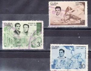 CUBA Sc# 1207-1209  NATIONAL EVENTS holidays festivals CPL SET of 3  1967  used