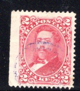 Hawaii #43, used, light cancel, natural straight edge at left