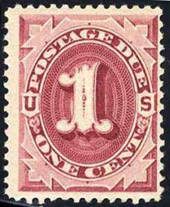 United States, Postage Dues #J22 Cat$35, 1891 1c bright claret, lightly hinged