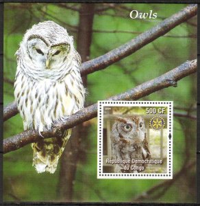 Congo 2004 Rotary Birds Owls (4) S/S MNH Private