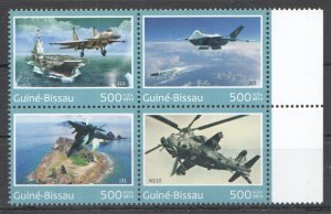 A1297 2013 Guinea-Bissau Transport Chinese Military Aviation Set Mnh