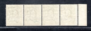 NEWFOUNDLAND  SC# 186 DIE II STRIP/4 DOUBLE PERFS FVF/NH