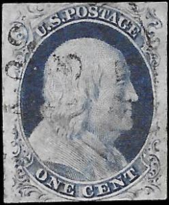 1852 US SC #9 USED NH DATE CANCEL