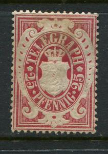 Bavaria Telegraph 25pf Red Mint