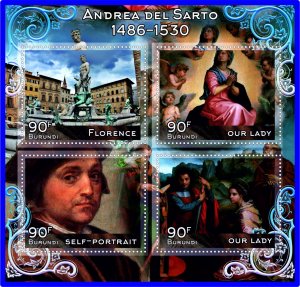 Stamps Art. Painting. Andrea Del Sarto  1+1 sheets perforated MNH** 2017 year