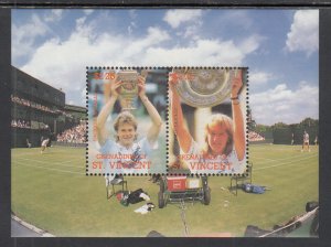 St Vincent Grenadines 622 Tennis Souvenir Sheet NH VF