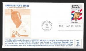 UNITED STATES FDC 20¢ Roberto Clemente 1984 Cacheted