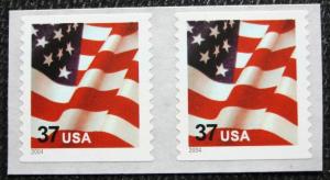 US #3632C MNH Coil Pair, Flag SCV $1.50 