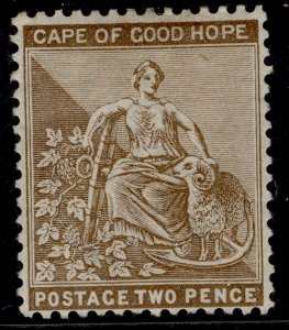 SOUTH AFRICA - Cape of Good Hope QV SG50a, 2d deep bistre, M MINT. Cat £20.