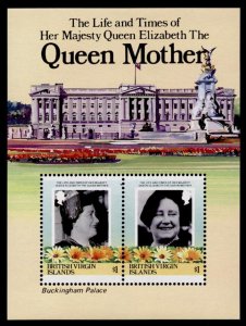 Virgin Islands 517 MNH Queen Mother 85th Birthday, Flowers, Buckingham Palace