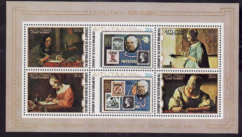 Aitutaki-Sc#182- id7-unusd NH sheet -Stamp on Stamp-Penny Black-1979-