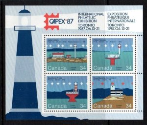 Canada Sc 1066b 1985 Lighthouses, CAPEX 87, stamp sheet mint NH