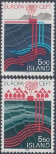 ICELAND # 573-4 CPL MNH EUROPA 1983 THERMAL ENERGY PROJECTS