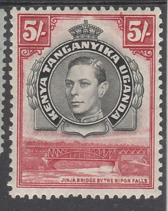 KENYA UGANDA & TANGANYIKA 1935 KGV BRIDGE 5/- PERF 13.25 