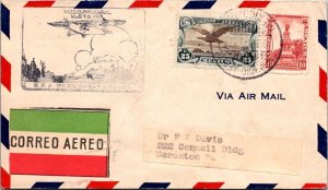 SCHALLSTAMPS MEXICO 1929 POSTAL HISTORY CACHET 1ST FLIGHT AIRMAIL COVER ADDR USA