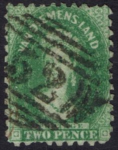 TASMANIA 1863 QV CHALON 2D PERF 10 USED