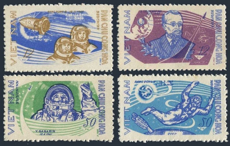 Viet Nam 385-388, MNH. Michel 401-404. Flight of Voskhod 2, 1965. Tsiolkovsky.