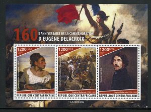 CENTRAL AFRICA 2023 160th MEMORIAL OF EUGENE DELACROIX PAINTINGS SHT MINT NH