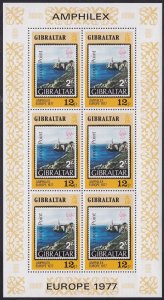 Gibraltar 391 Amphilex Europa Point 12p souvenir sheet MNH 1977