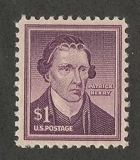 SCOTT  1052  PATRICK HENRY  $1.00  SINGLE  MINT  NEVER HINGED