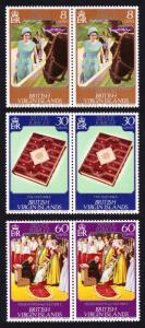 BVI Silver Jubilee 3v in pairs SG#364-366 SC#317-319