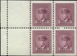 Canada Scott #252a SG #378b Booklet Pane of 4 Mint Never Hinged