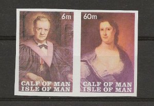 GB Local  Calf of Man  1968 Paintings 5th series imperf pair  MNH