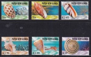 Album Tesori Papua Nuovo Guinea Scott# 1148-1153 Mare Conchiglie come Nuovo Nh