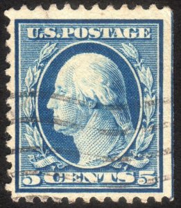 1917, US 5c, Washington, Used, Sc 504