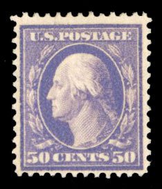 United States, 1904-9 #341 Cat$275, 1909 50c violet, hinged