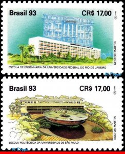 2417-18 BRAZIL 1993 ENGINEERING SCHOOLS, ARCHITECTURE, MI# 2542-43 C-1859-60 MNH